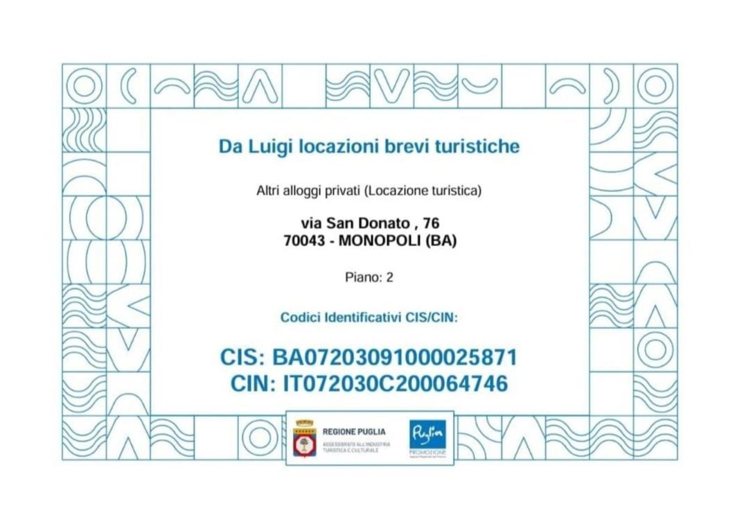 Da Luigi Locazioni Brevi Turistiche Bed & Breakfast Монополи Екстериор снимка